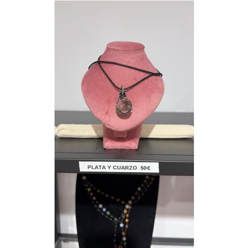 Cuarzo blanco garra de plata