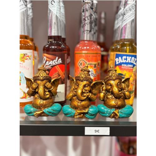 3 mini Ganesha (no ve, no habla, no escucha) pack de los tres