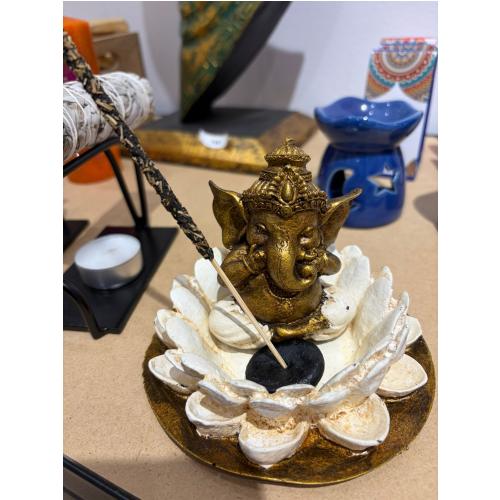 Quemador de incienso bebé ganesha flor de loto
