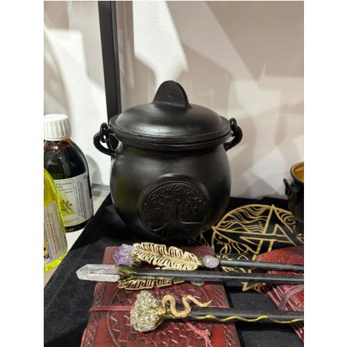 Caldero de bruja grande hierro fundido