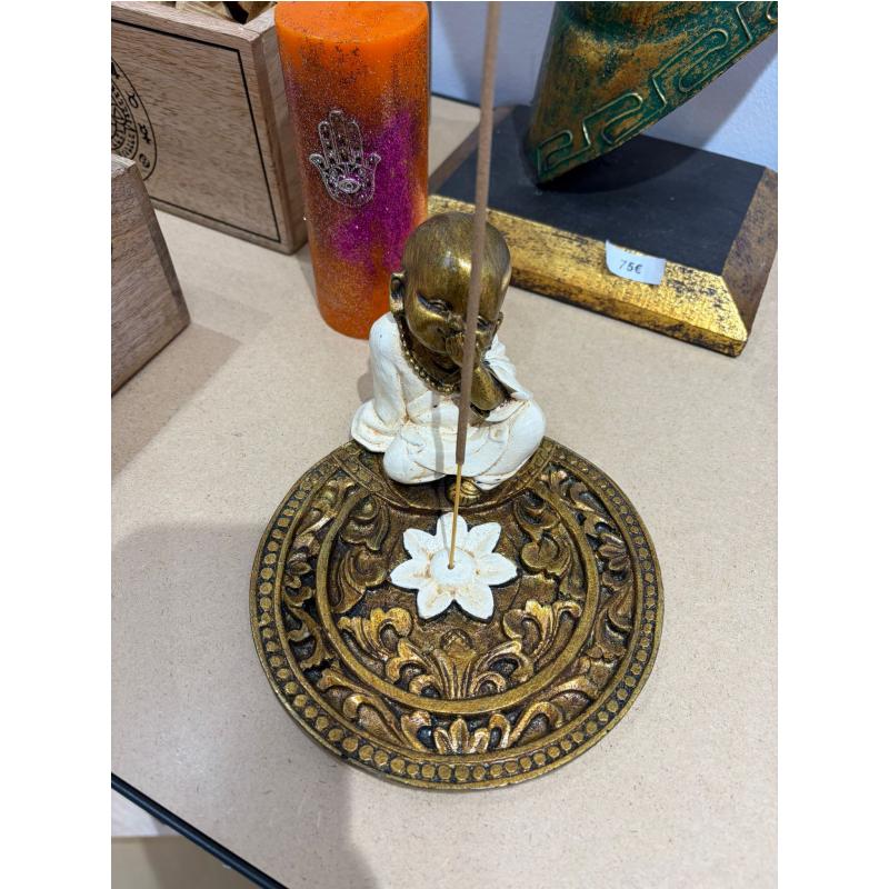 Quemador de incienso niño budha flor de loto